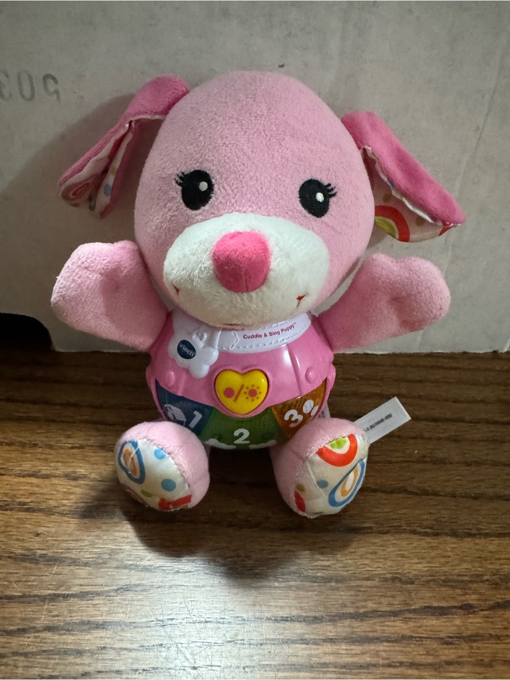 Vtech Pink Plush Interactive Puppy Toy with Music and Learning Buttons